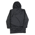 ADIDAS Mens Black Track Jacket S Polyester Blend Zip Hooded Plain Sports Coat