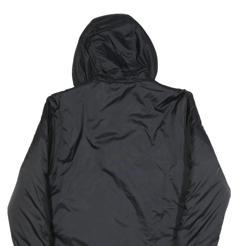 ADIDAS Mens Black Track Jacket S Polyester Blend Zip Hooded Plain Sports Coat