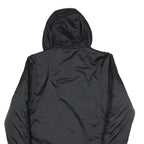 ADIDAS Mens Black Track Jacket S Polyester Blend Zip Hooded Plain Sports Coat