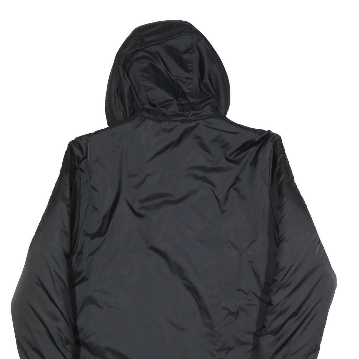 ADIDAS Mens Black Track Jacket S Polyester Blend Zip Hooded Plain Sports Coat