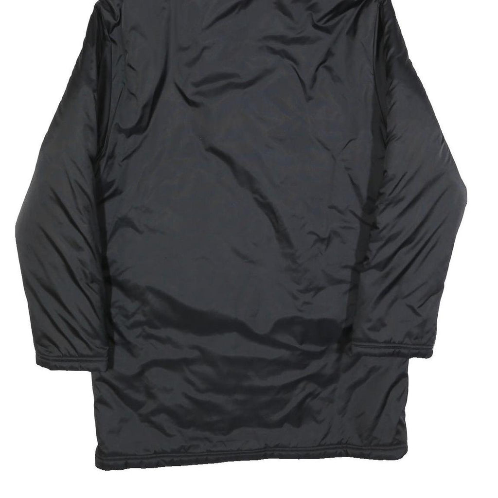 ADIDAS Mens Black Track Jacket S Polyester Blend Zip Hooded Plain Sports Coat