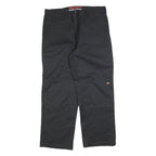 DICKIES Mens Cotton Blend Black Regular Straight Trousers W38 L30 Durable
