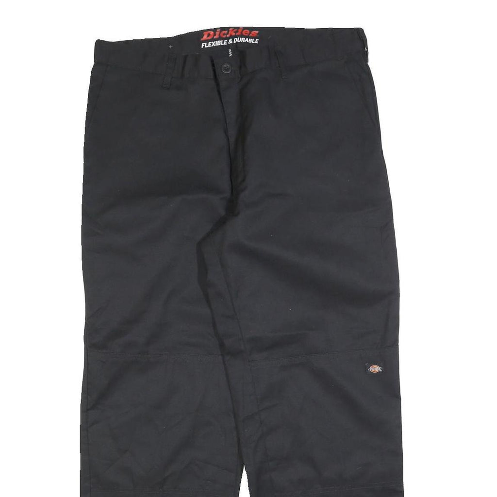 DICKIES Mens Cotton Blend Black Regular Straight Trousers W38 L30 Durable