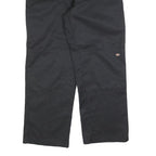 DICKIES Mens Cotton Blend Black Regular Straight Trousers W38 L30 Durable