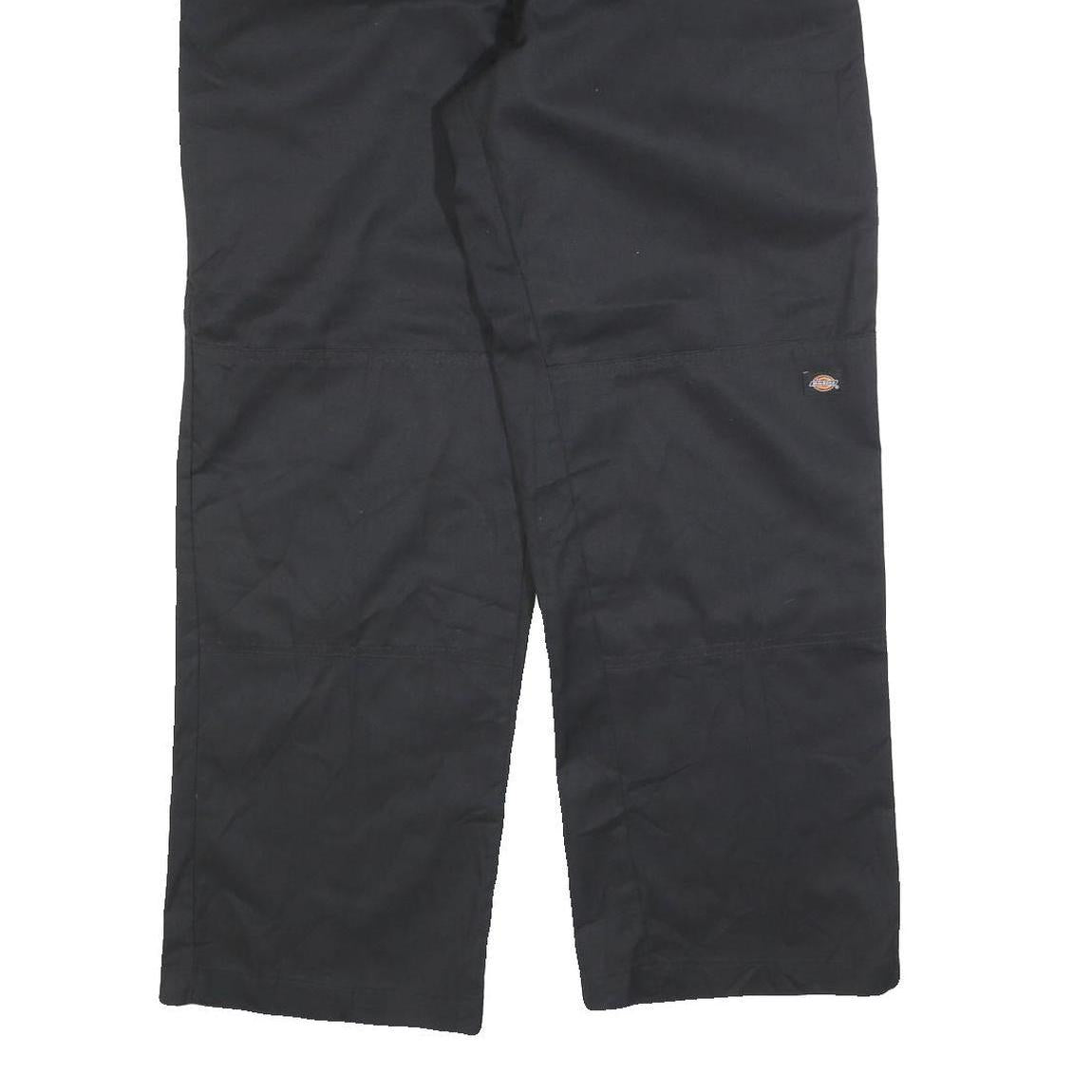 DICKIES Mens Cotton Blend Black Regular Straight Trousers W38 L30 Durable