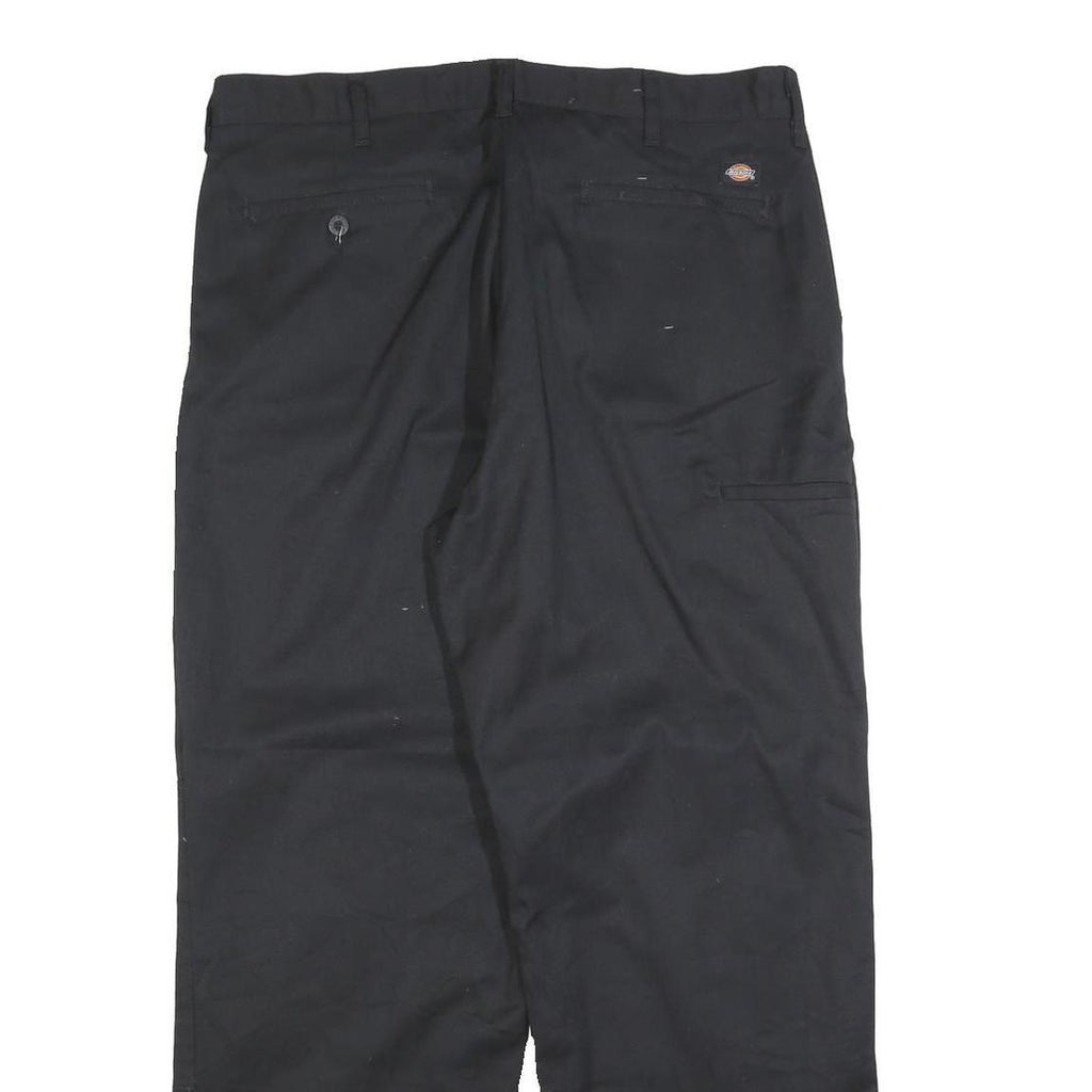 DICKIES Mens Cotton Blend Black Regular Straight Trousers W38 L30 Durable