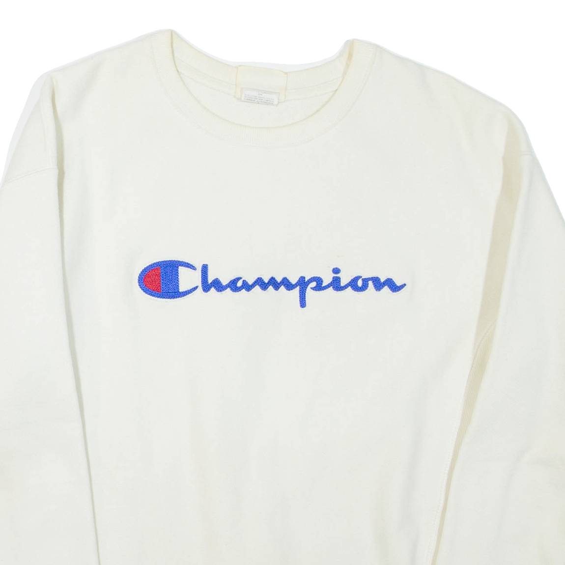 CHAMPION REVERSE WEAVE Womens Sweatshirt White Crew Neck S
