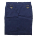 GUCCI Womens Blue Mini Cotton Blend Pencil Skirt Size M Buckle Detail Elegant