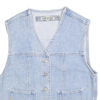 UNDERGROUND Womens Blue Denim Waistcoat M Cotton Blend Button Plain Casual