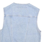 UNDERGROUND Womens Blue Denim Waistcoat M Cotton Blend Button Plain Casual