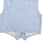 UNDERGROUND Womens Blue Denim Waistcoat M Cotton Blend Button Plain Casual
