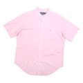 RALPH LAUREN Mens Pink & White Striped Shirt XXS Button-Down Short Sleeve Cotton