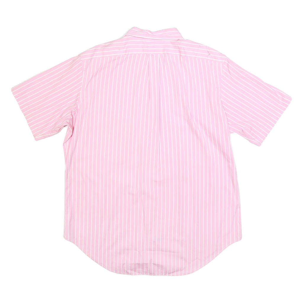RALPH LAUREN Mens Pink & White Striped Shirt XXS Button-Down Short Sleeve Cotton