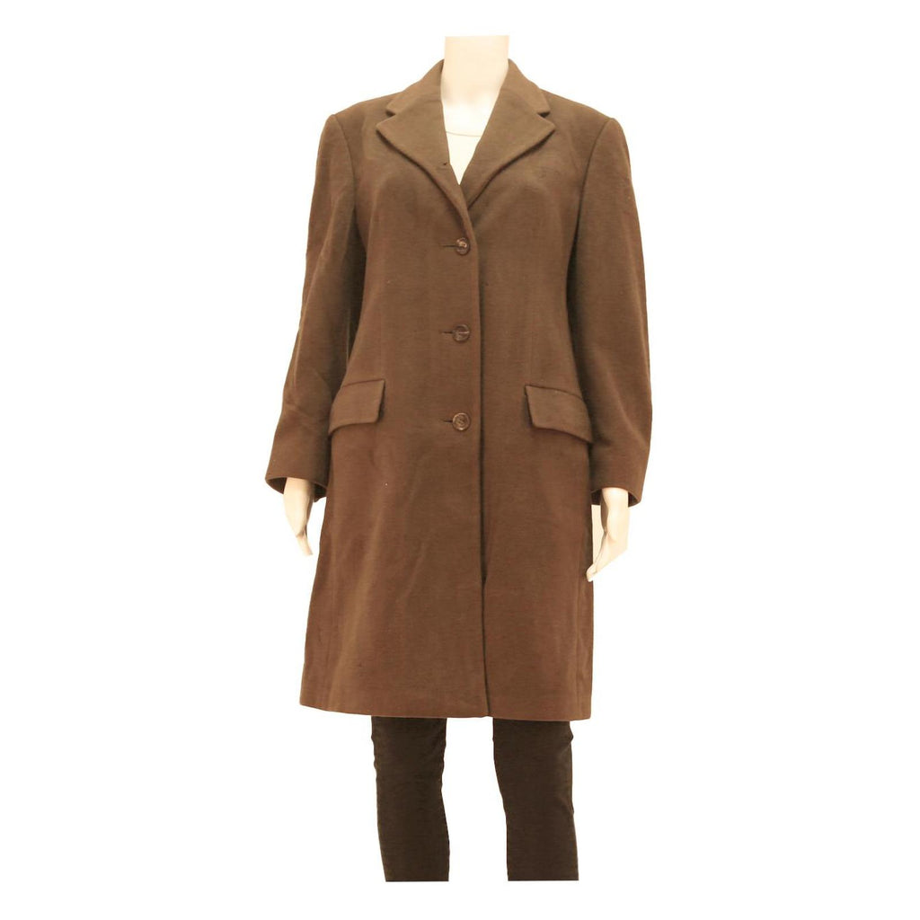 BURBERRY Womens Brown Classic Cotton Blend Jacket M Button Closure Plain