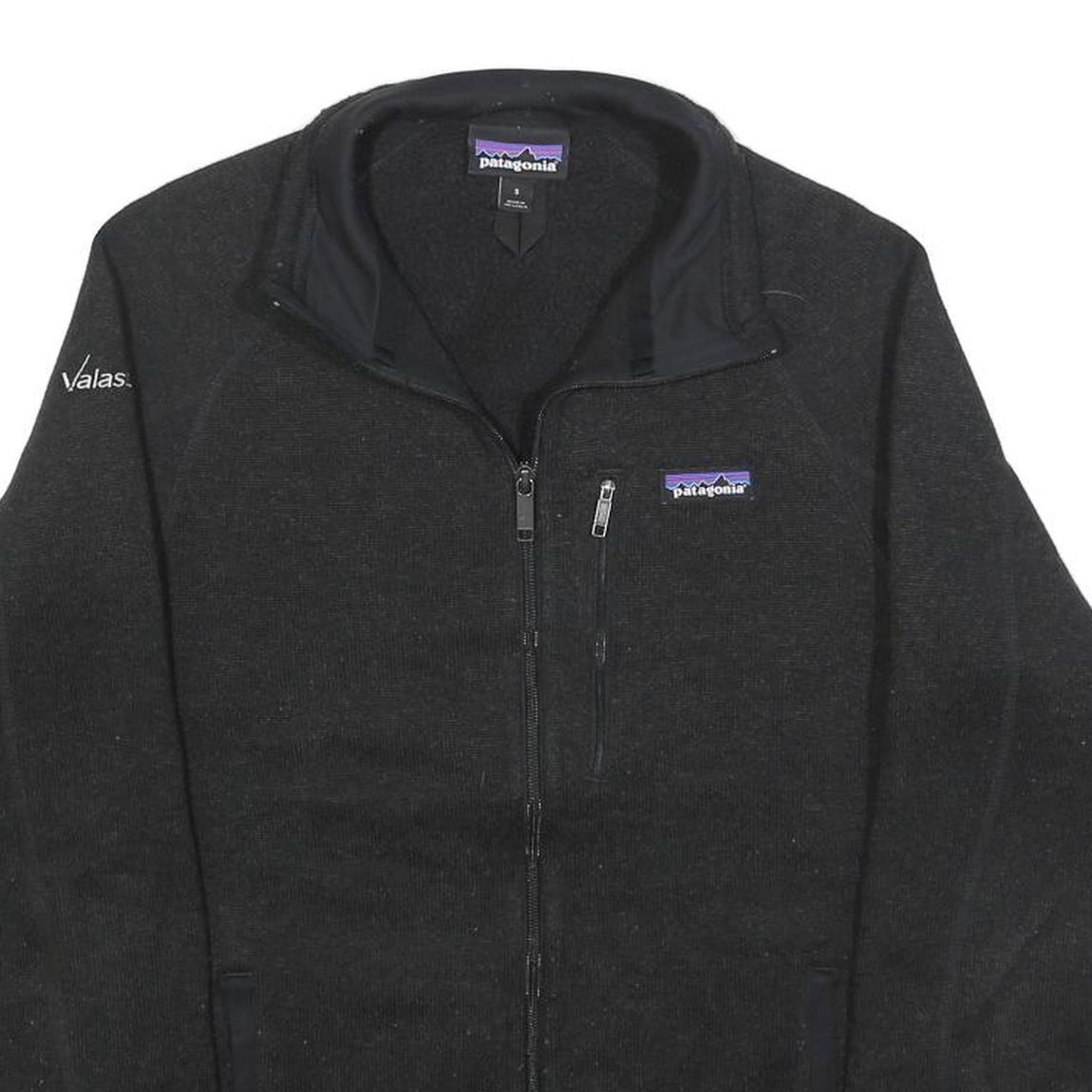 PATAGONIA Mens Black Fleece Jacket S Polyester Blend Zip Outdoor Casual
