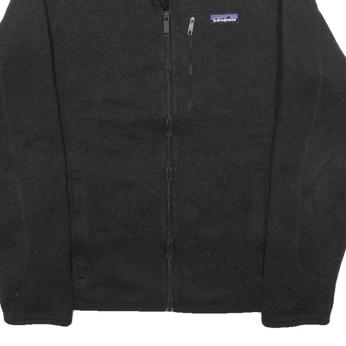 PATAGONIA Mens Black Fleece Jacket S Polyester Blend Zip Outdoor Casual