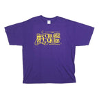 GILDAN Mens Purple & Yellow Cruise Ques Graphic T-Shirt XL Short Sleeve Crew