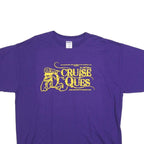 GILDAN Mens Purple & Yellow Cruise Ques Graphic T-Shirt XL Short Sleeve Crew