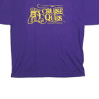 GILDAN Mens Purple & Yellow Cruise Ques Graphic T-Shirt XL Short Sleeve Crew