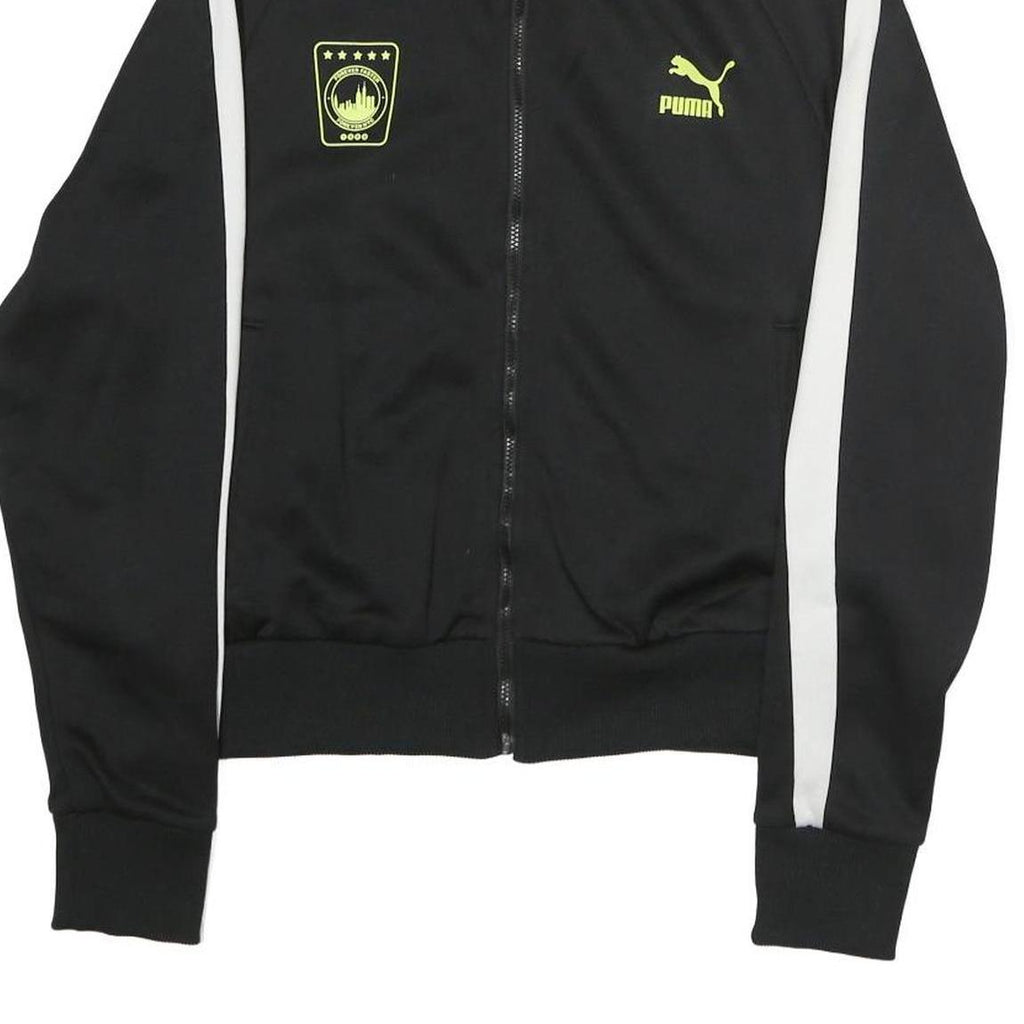 PUMA Mens Black & White Track Jacket M Polyester Zip Sports Casual Style
