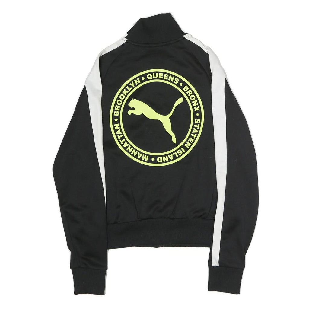 PUMA Mens Black & White Track Jacket M Polyester Zip Sports Casual Style