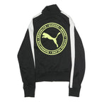 PUMA Mens Black & White Track Jacket M Polyester Zip Sports Casual Style