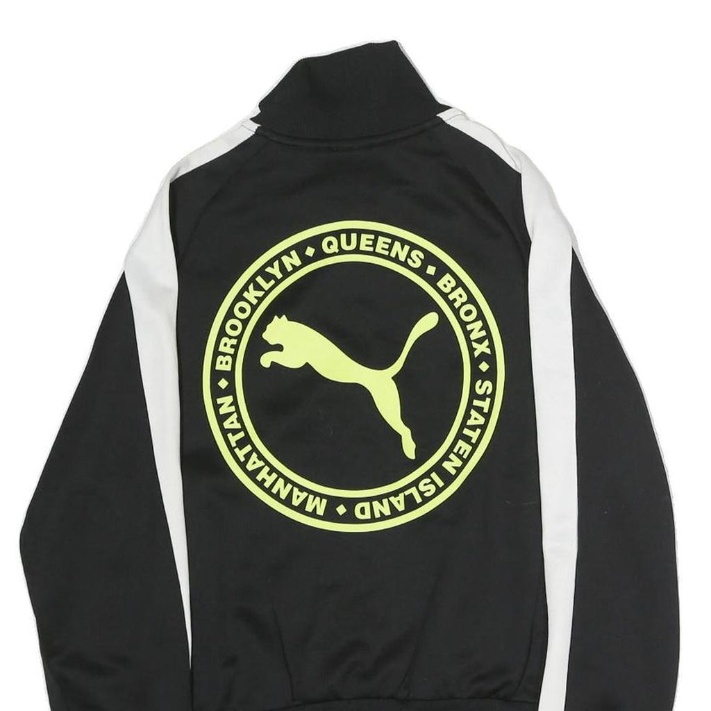 PUMA Mens Black & White Track Jacket M Polyester Zip Sports Casual Style