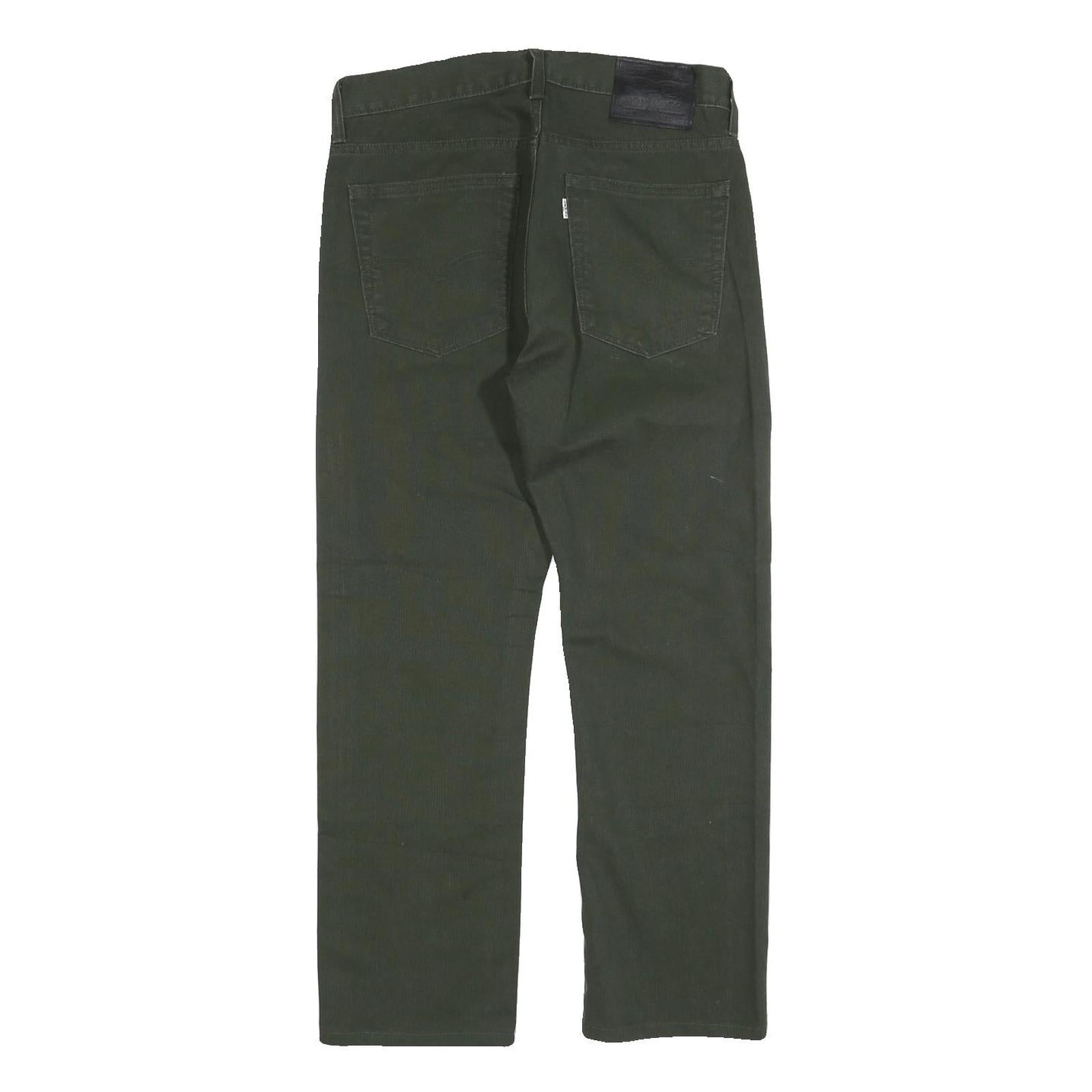 LEVI'S Mens Cotton Blend Green Regular Fit Straight Leg Trousers W31 L27 Stylish