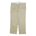 DICKIES Mens Regular Fit Straight Cotton Blend Beige Trousers W36 L30 Workwear