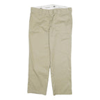 DICKIES Mens Regular Fit Straight Cotton Blend Beige Trousers W36 L30 Workwear