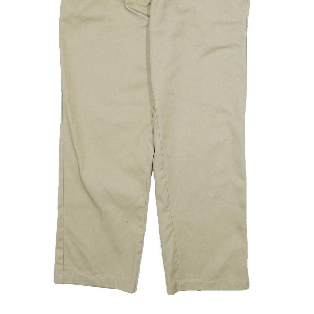 DICKIES Mens Regular Fit Straight Cotton Blend Beige Trousers W36 L30 Workwear