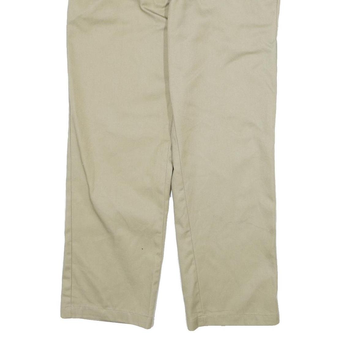 DICKIES Mens Regular Fit Straight Cotton Blend Beige Trousers W36 L30 Workwear