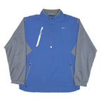 NIKE Mens Blue & Grey Outdoor Jacket XL Polyester Blend Mesh Colourblock Relaxed