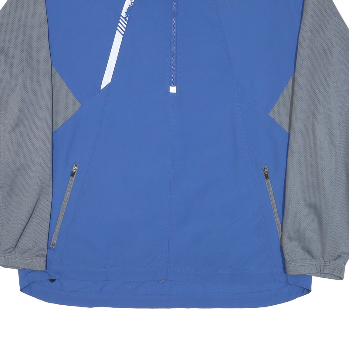 NIKE Mens Blue & Grey Outdoor Jacket XL Polyester Blend Mesh Colourblock Relaxed