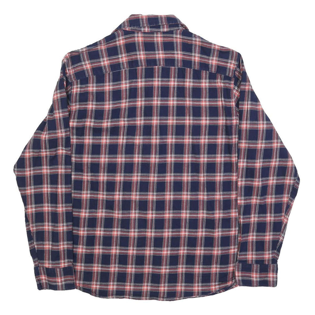 WRANGLER Mens Blue & Red Plaid Shirt L Long Sleeve Cotton Blend Casual