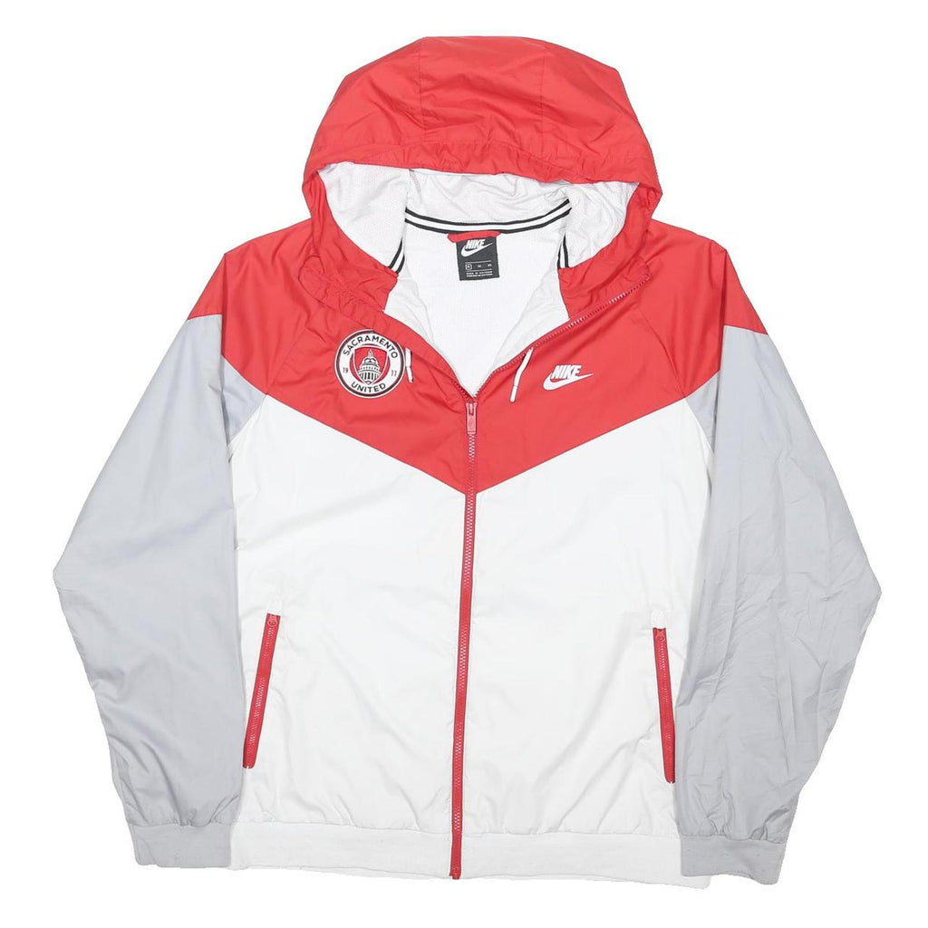ADIDAS Mens Red & Grey Varsity Jacket XL Polyester Blend Zip Sports Casual