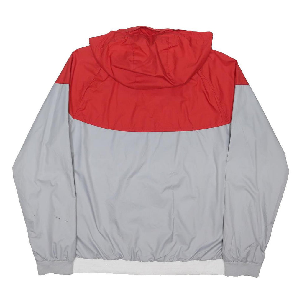 ADIDAS Mens Red & Grey Varsity Jacket XL Polyester Blend Zip Sports Casual