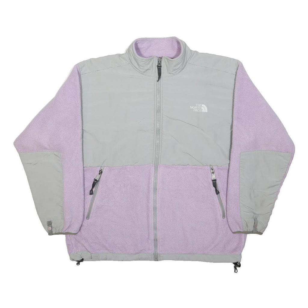 THE NORTH FACE Girls Grey & Lilac Colourblock Outdoor Fleece Zip Jacket XL