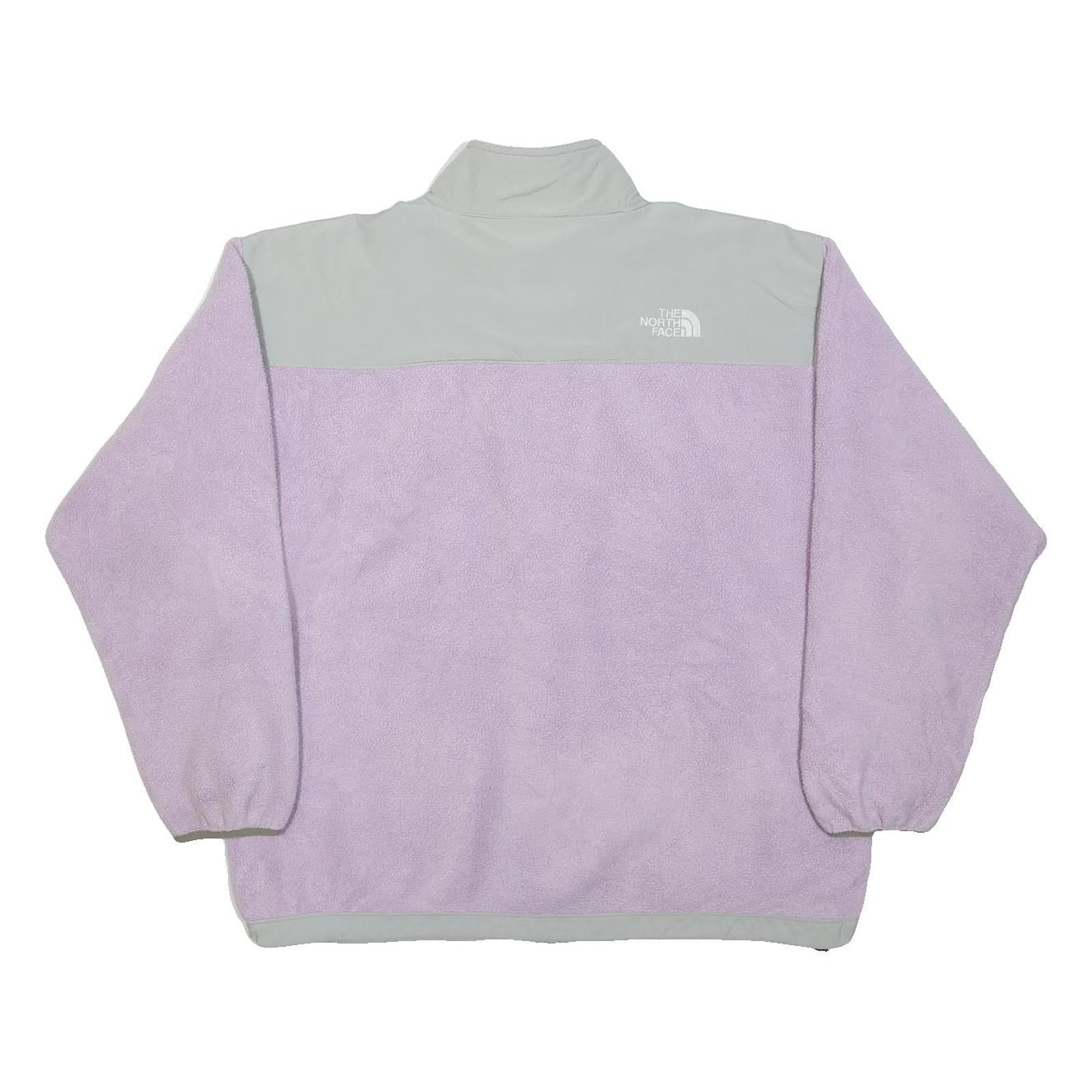 THE NORTH FACE Girls Grey & Lilac Colourblock Outdoor Fleece Zip Jacket XL