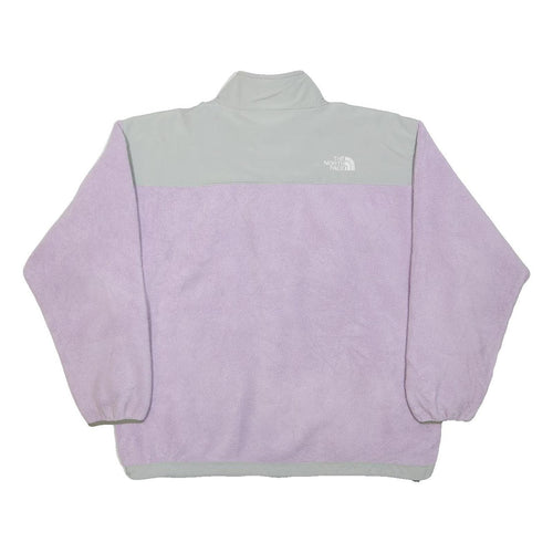 THE NORTH FACE Girls Grey & Lilac Colourblock Outdoor Fleece Zip Jacket XL