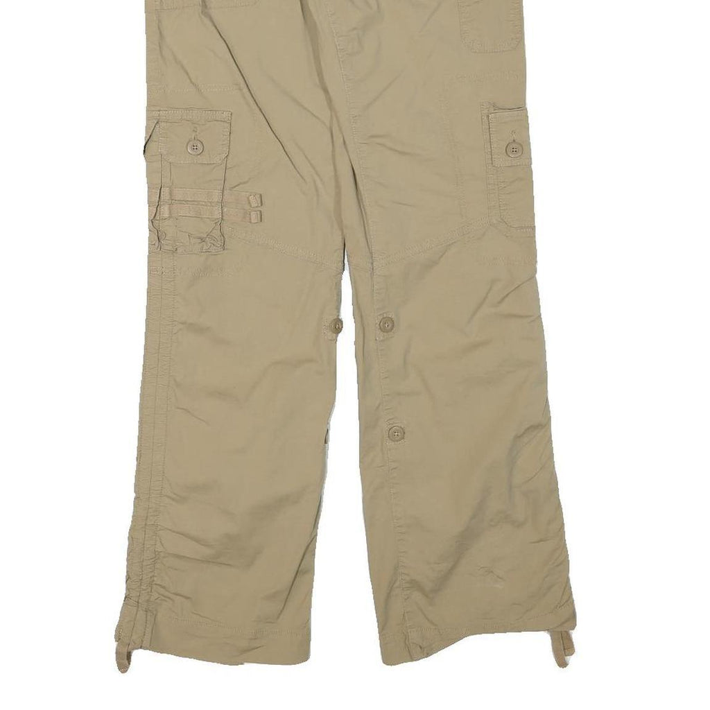 OLD NAVY Womens Regular Beige Cargo Trousers W31 L31 Cotton Blend Zip Pockets