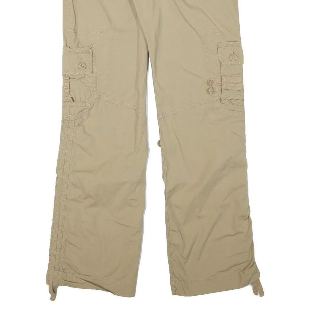 OLD NAVY Womens Regular Beige Cargo Trousers W31 L31 Cotton Blend Zip Pockets