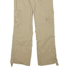 OLD NAVY Womens Regular Beige Cargo Trousers W31 L31 Cotton Blend Zip Pockets