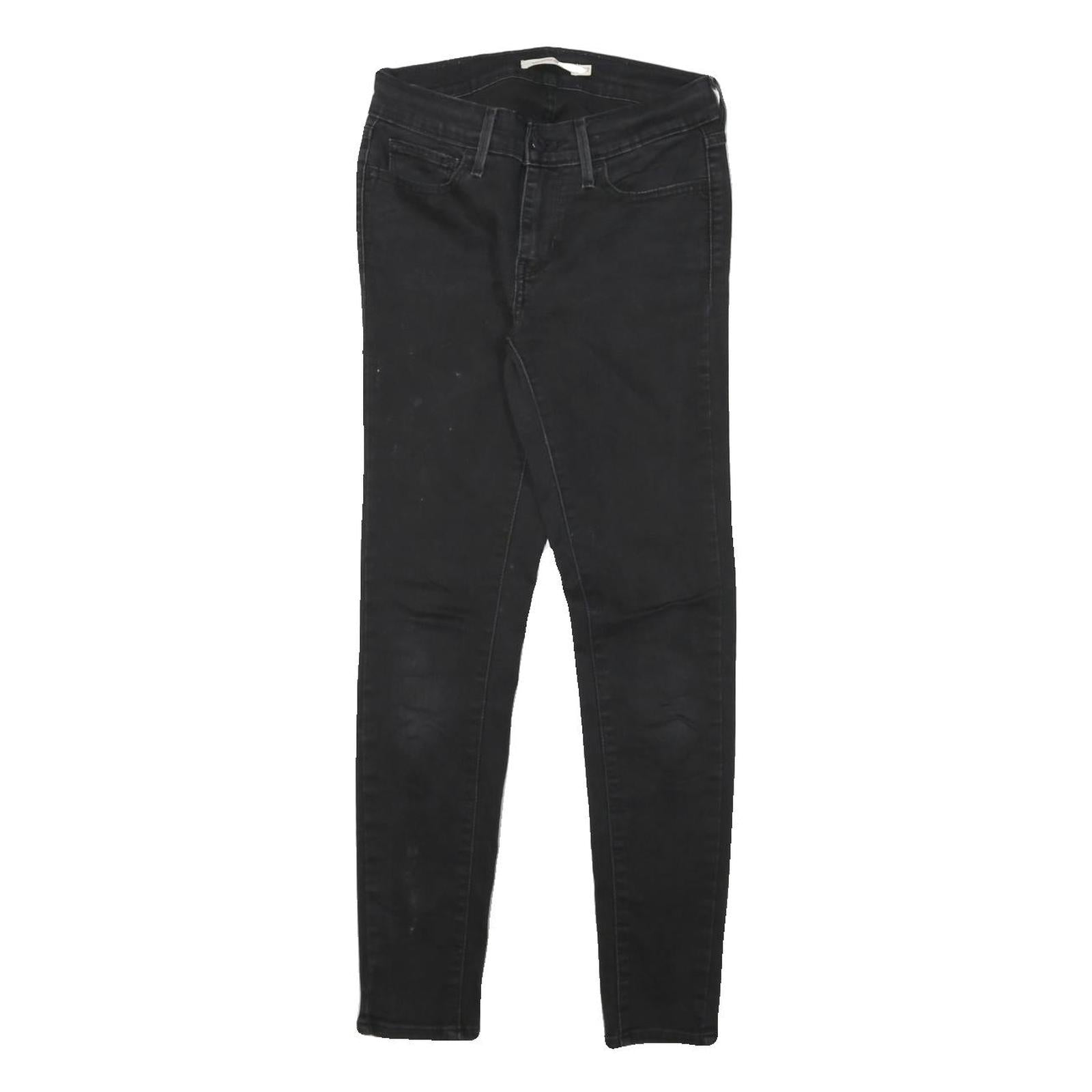 LEVI'S 710 Womens Jeans Black Slim Skinny Denim W24 L26 Zip Cotton Blend