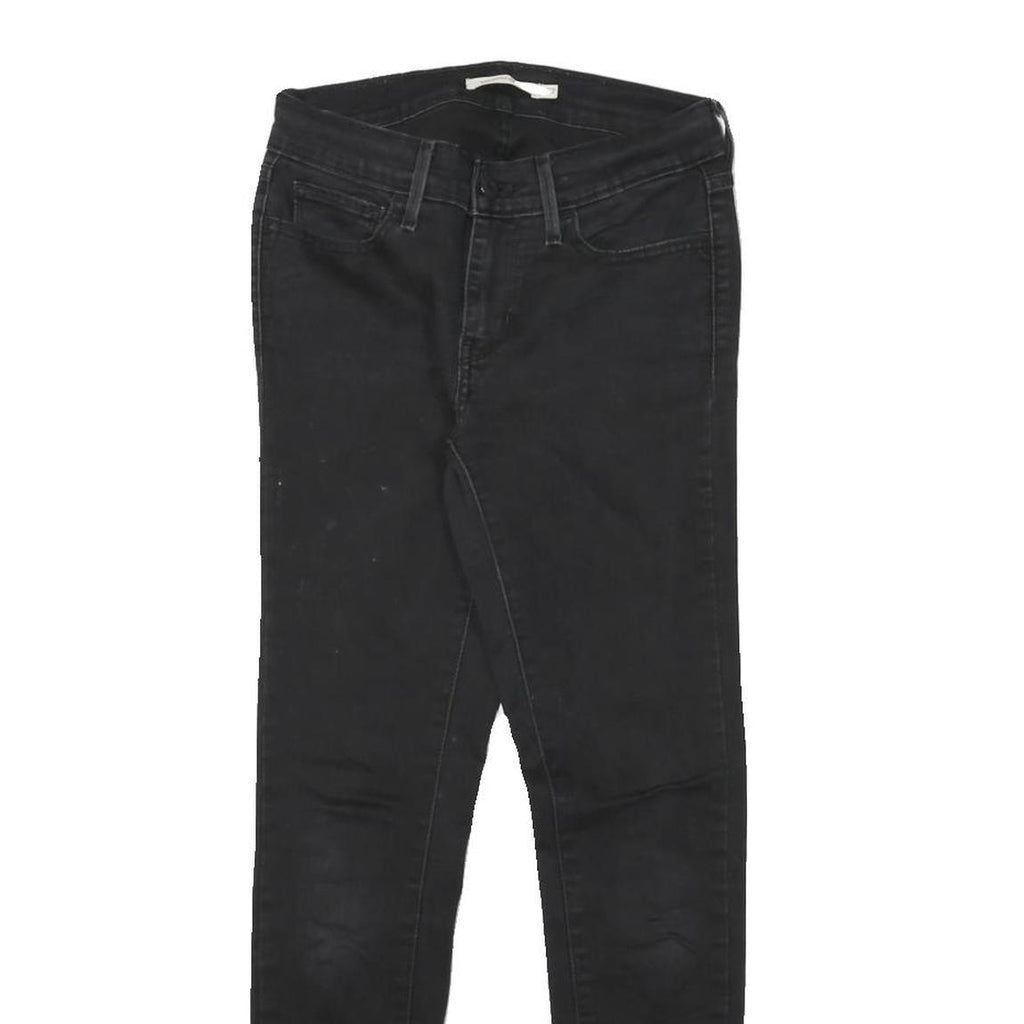 LEVI'S 710 Womens Jeans Black Slim Skinny Denim W24 L26 Zip Cotton Blend