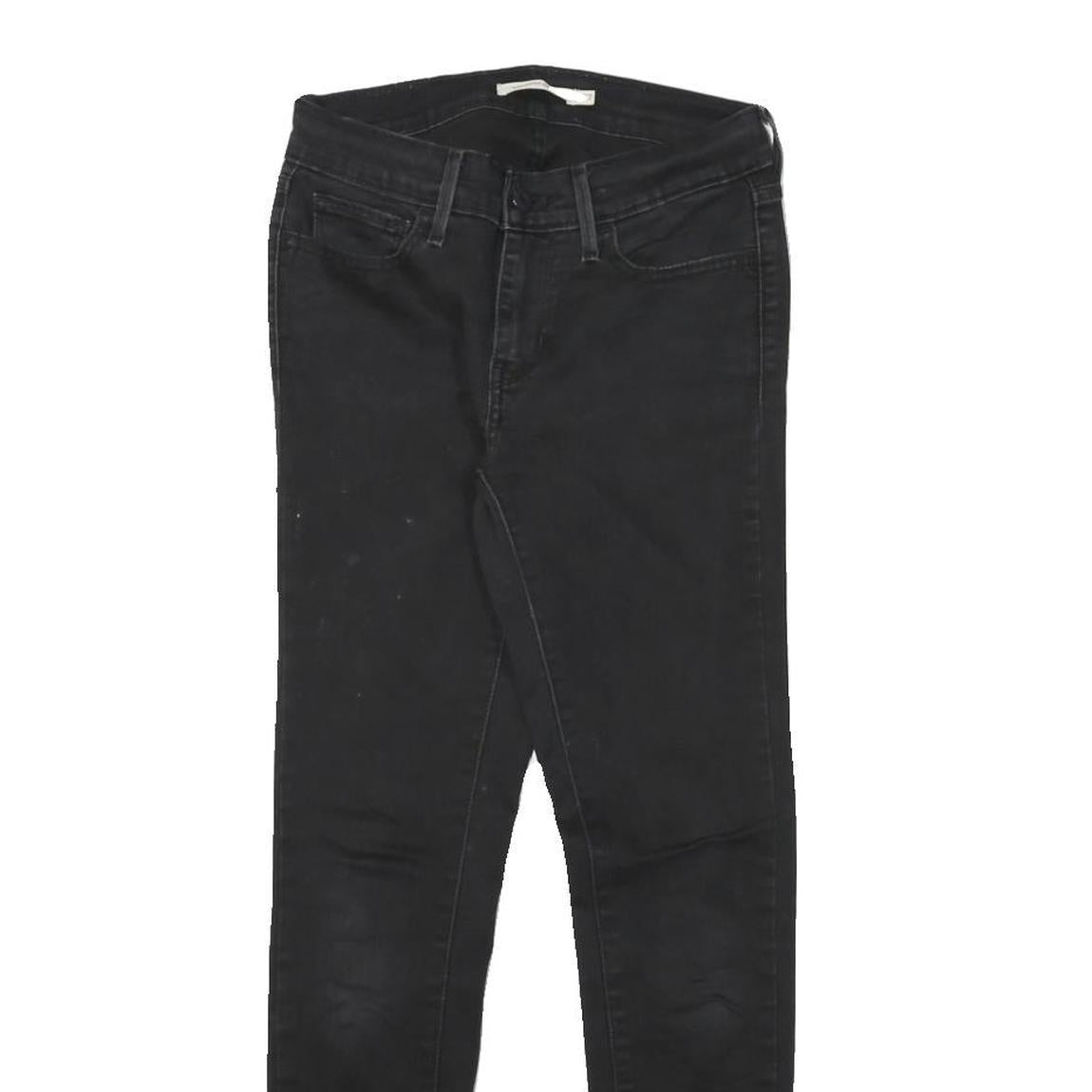 LEVI'S 710 Womens Jeans Black Slim Skinny Denim W24 L26 Zip Cotton Blend