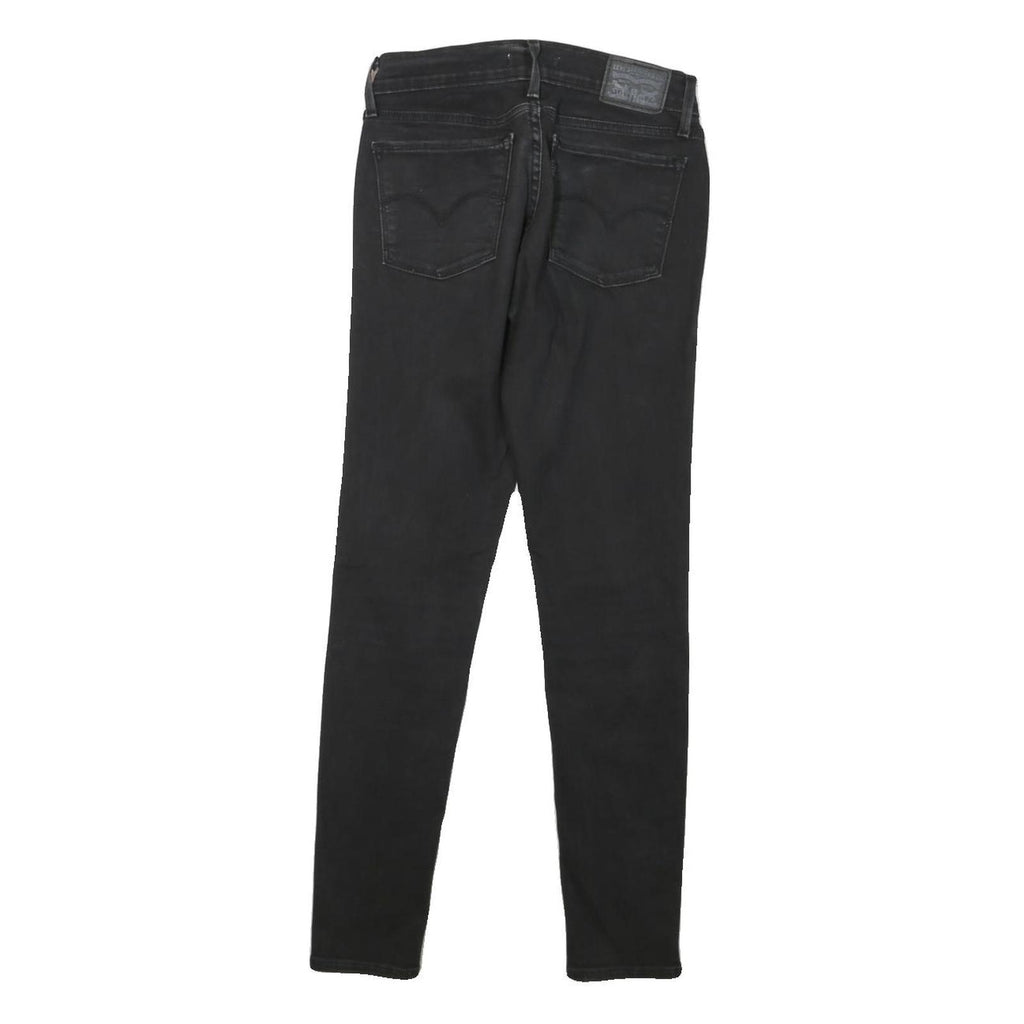 LEVI'S 710 Womens Jeans Black Slim Skinny Denim W24 L26 Zip Cotton Blend