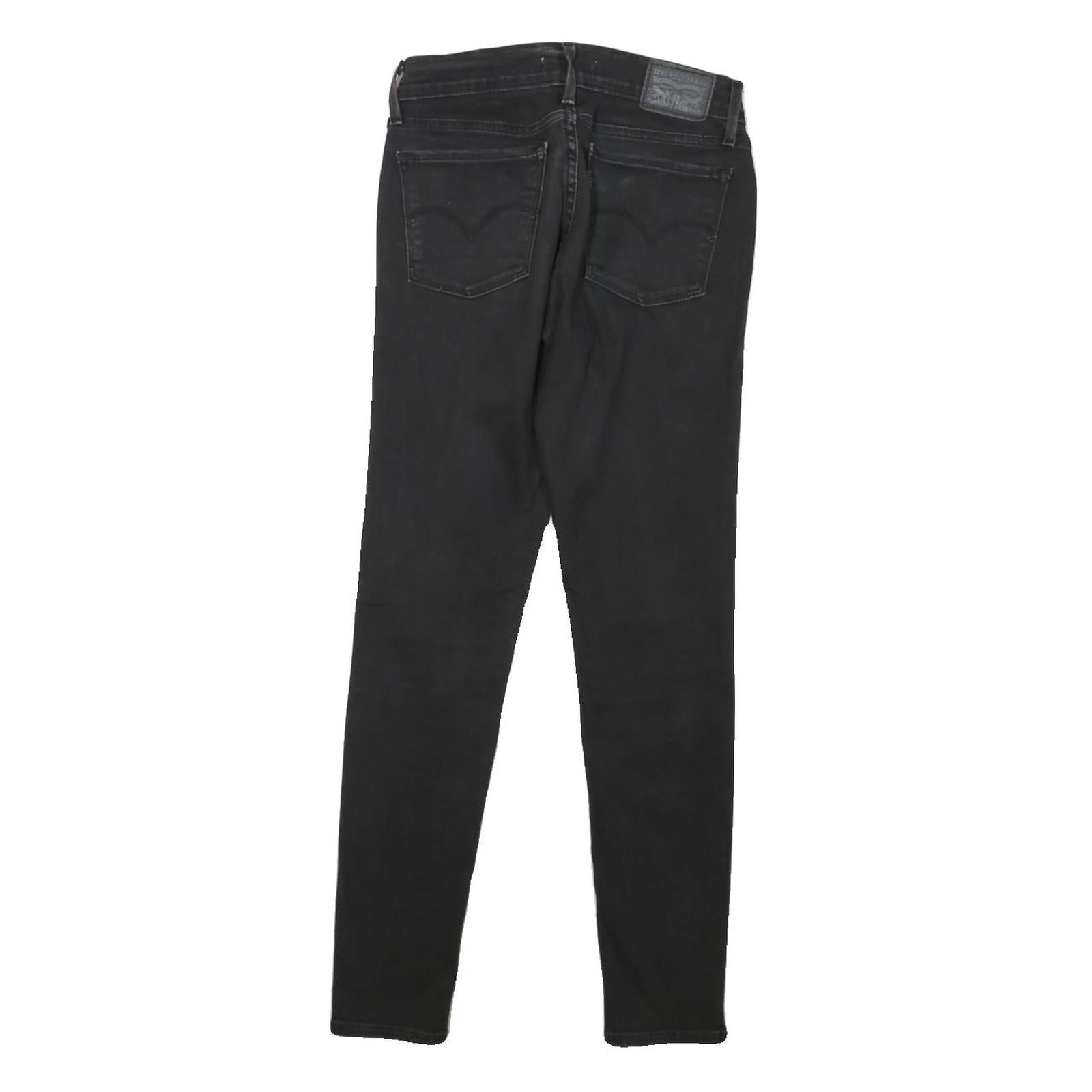 LEVI'S 710 Womens Jeans Black Slim Skinny Denim W24 L26 Zip Cotton Blend