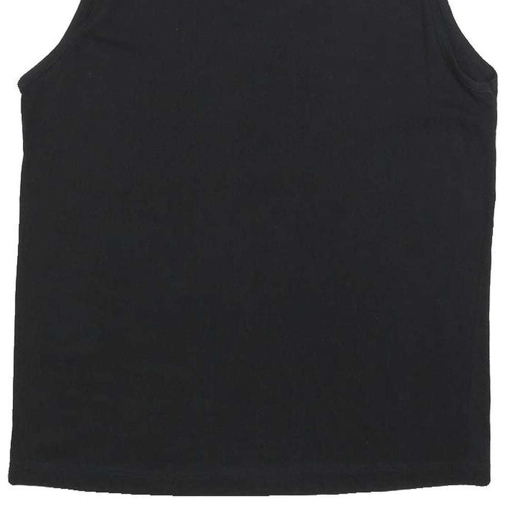 Mens Black Cotton Blend Graphic Vest M Sleeveless Round Neck Matala Crete