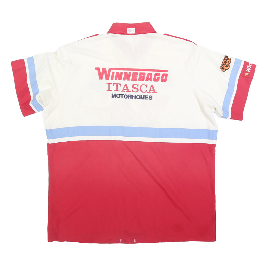 FAST TRACK Mens White & Red Winnebago Itasca Motorhomes Racing Shirt M Cotton
